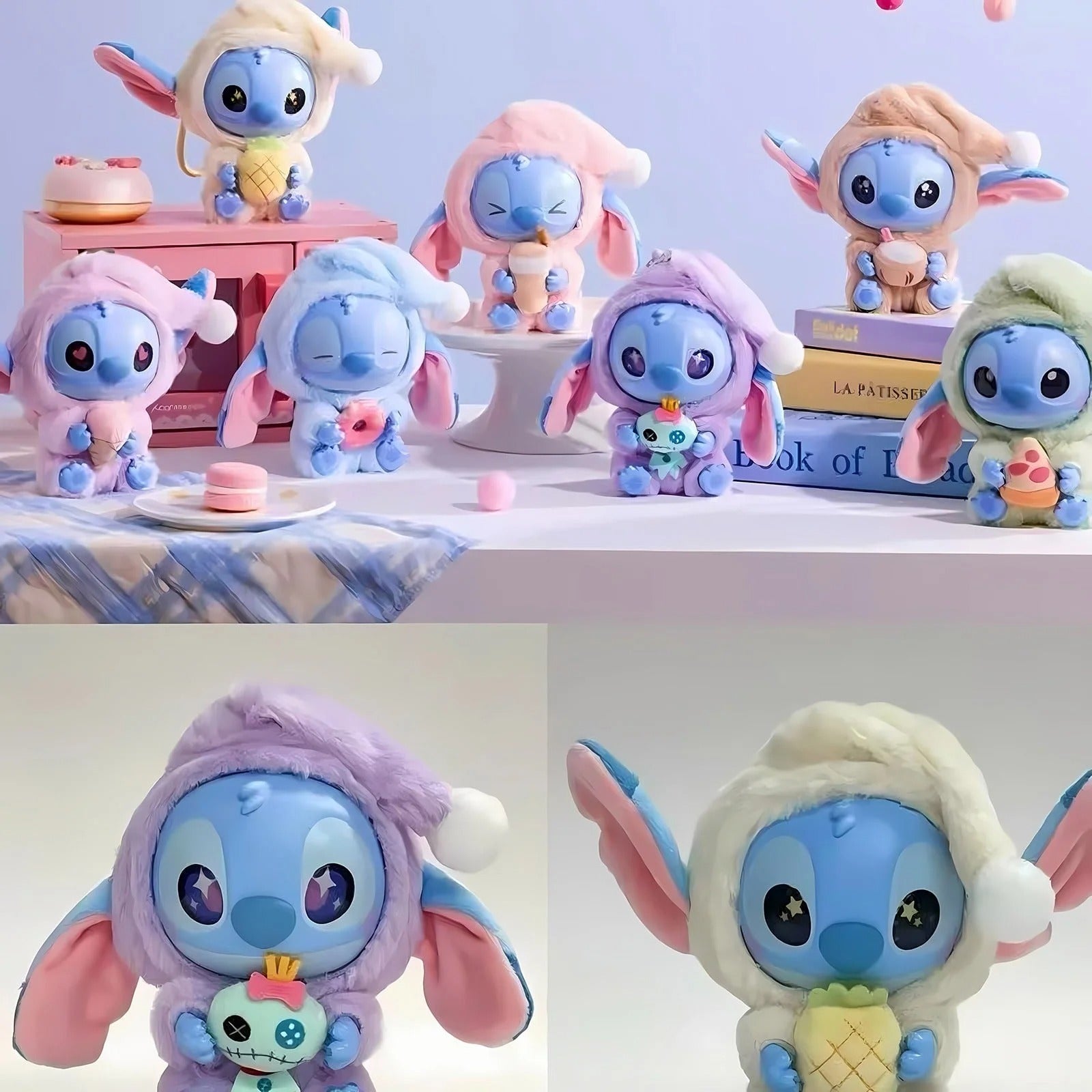 Stitch Eat Something Before Sleep Series Plush Blind Box - 7" Stitch Figurines Keychain Toys, Stitch Plush Toy Cute Kids Doll for Kids