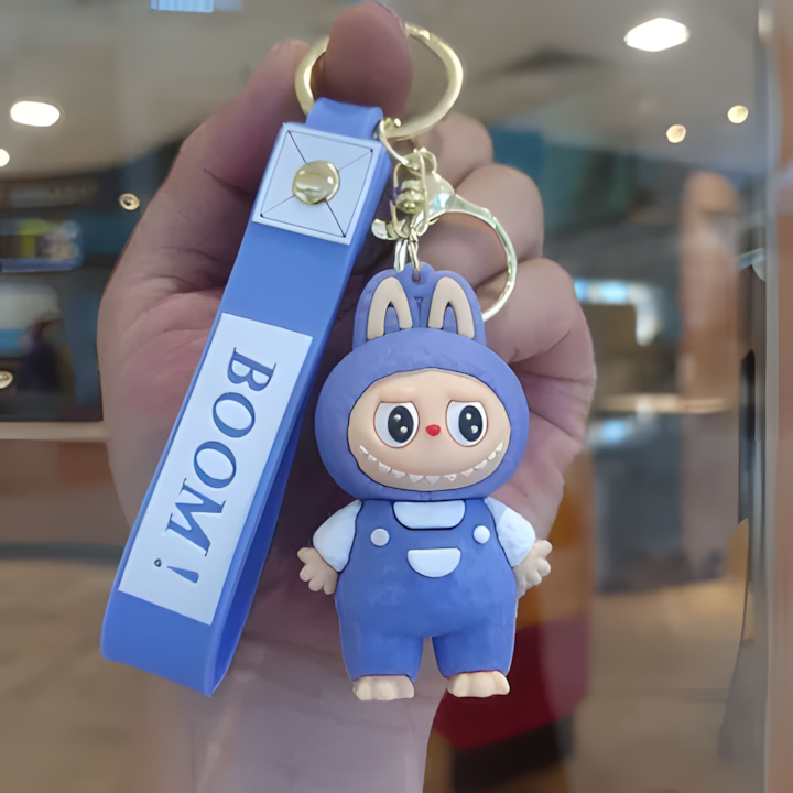 Royal Blue Boom Labubu Keychain