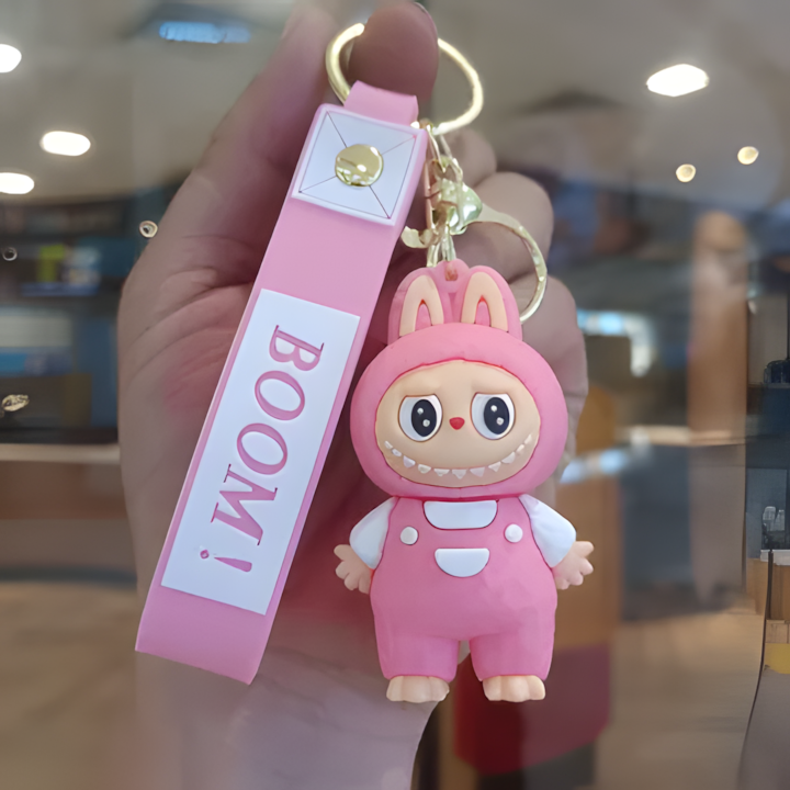 Cotton Candy Boom Labubu Keychain