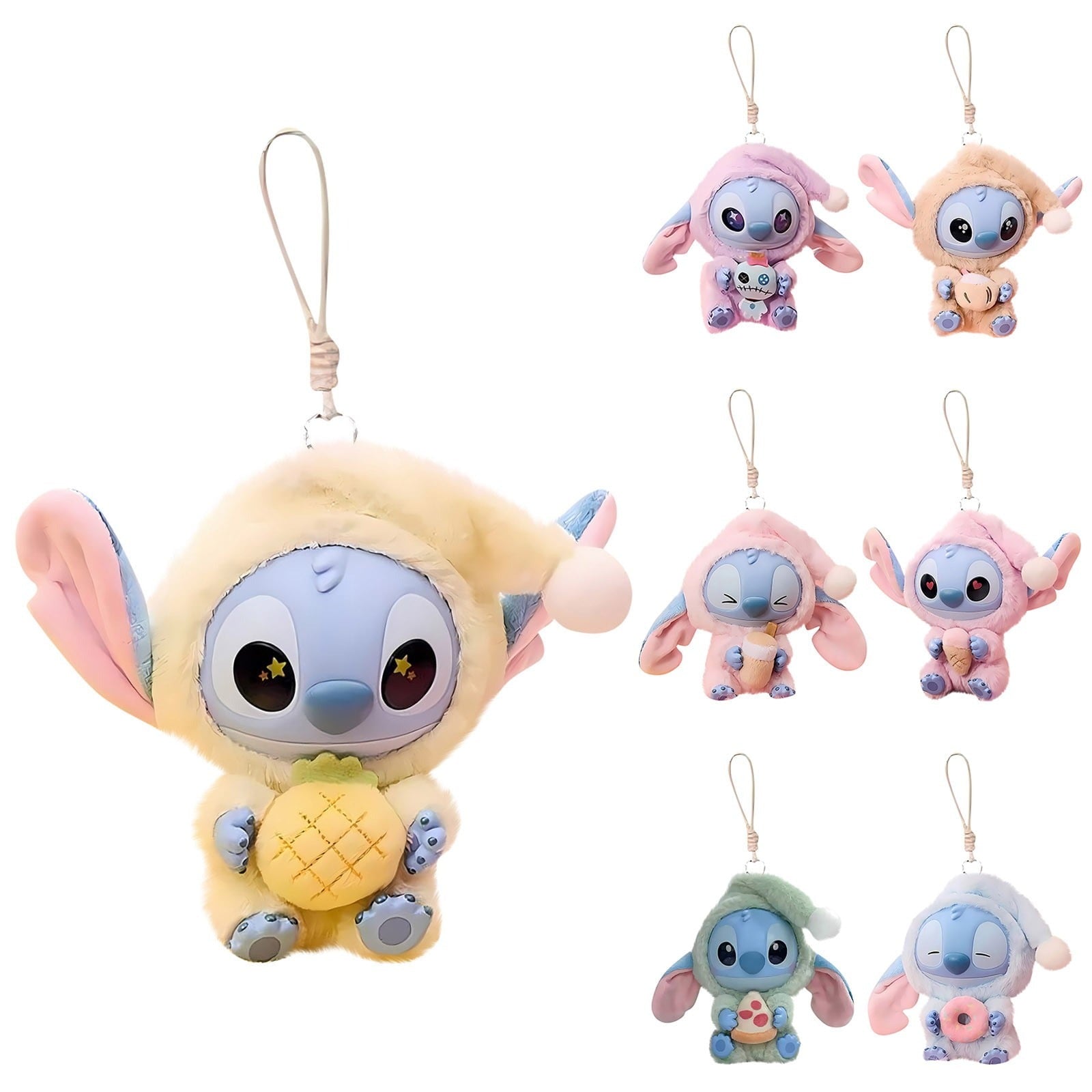Stitch Eat Something Before Sleep Series Plush Blind Box - 7" Stitch Figurines Keychain Toys, Stitch Plush Toy Cute Kids Doll for Kids