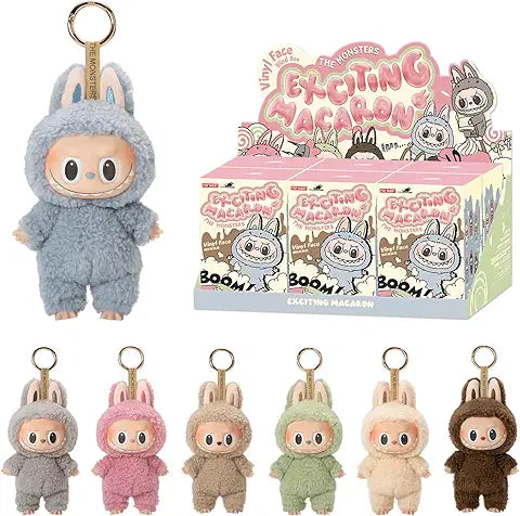 POP MART The Monsters - Tasty Macarons Vinyl Face Blind Box, 6PCs The Monsters Blind Box Figures, Random Design Action Figures Collectible Toys Home Decorations, Whole Set