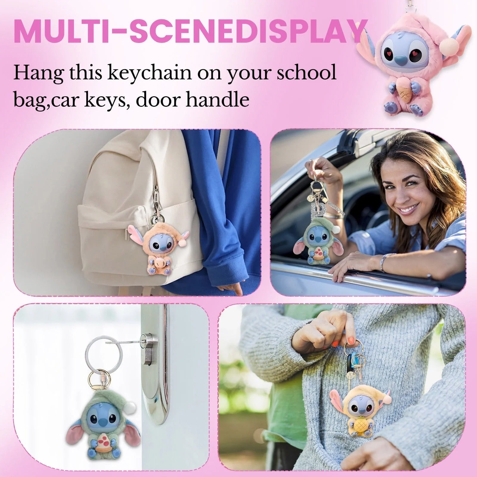 Stitch Eat Something Before Sleep Series Plush Blind Box - 7" Stitch Figurines Keychain Toys, Stitch Plush Toy Cute Kids Doll for Kids